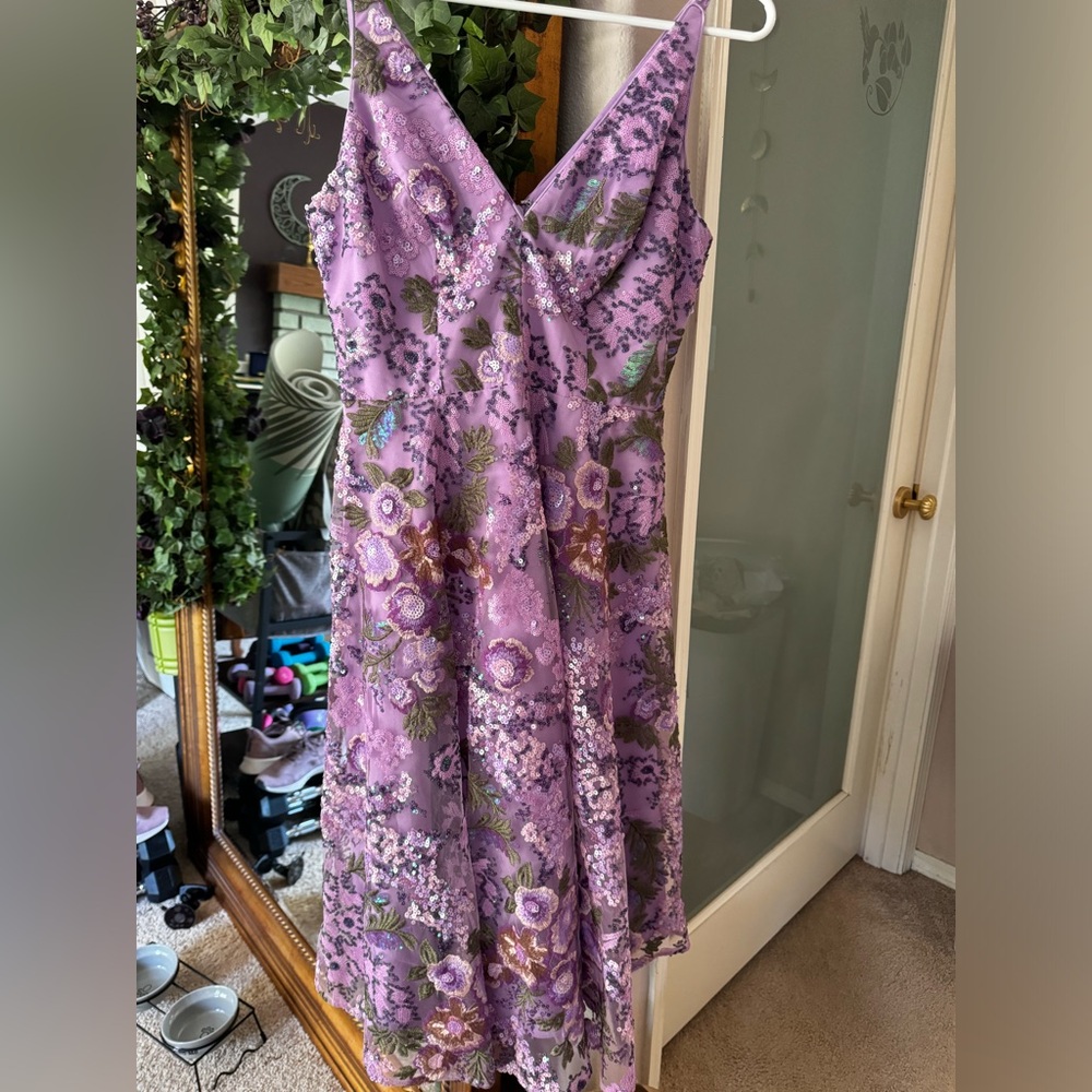 Dress the population Elisa Floral Sequin Embroidered Cocktail Dress